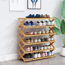 Charger l&#39;image dans la galerie, Étagère à Chaussures Pliable en bois
