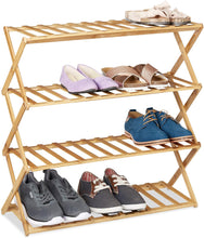 Charger l&#39;image dans la galerie, Étagère à Chaussures Pliable en bois
