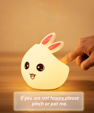 Charger l&#39;image dans la galerie, Veilleuse en silicone lapin multicolore rechargeable
