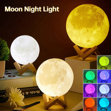 Charger l&#39;image dans la galerie, Veilleuse en forme de lune multicolore rechargeable
